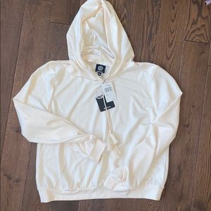 Bobeau cream hooded top!  LARGE NWT